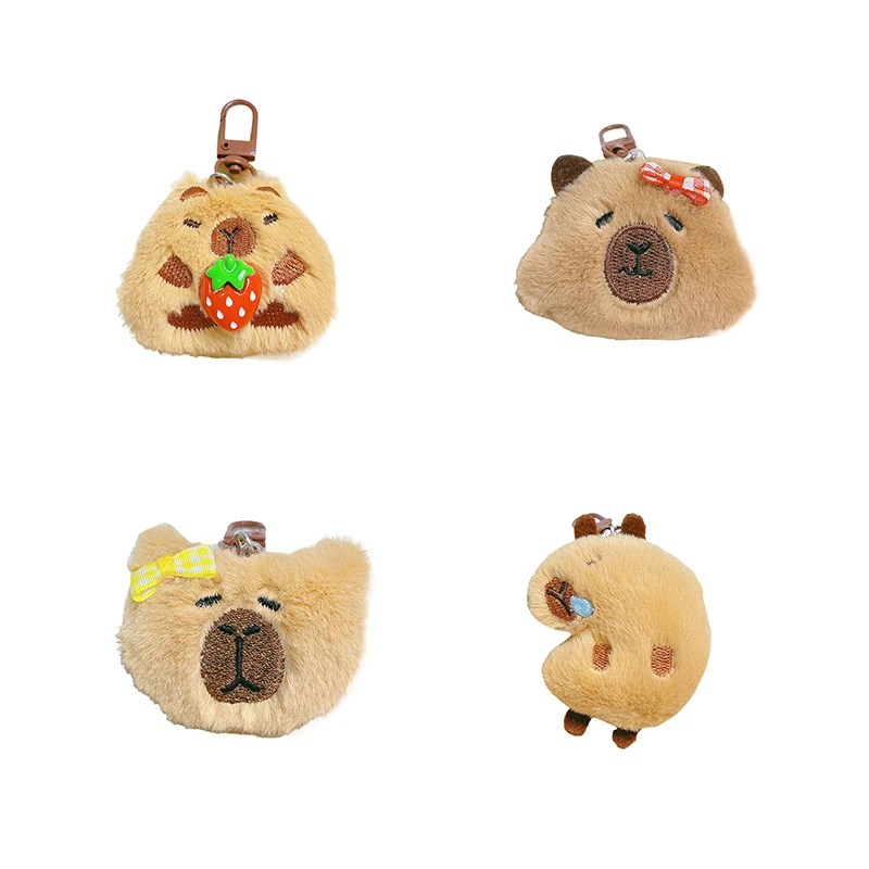 Cute Plush Capybara Bag Pendant Keychain Doll Backpack Decor Toys Gifts Bag Hanging