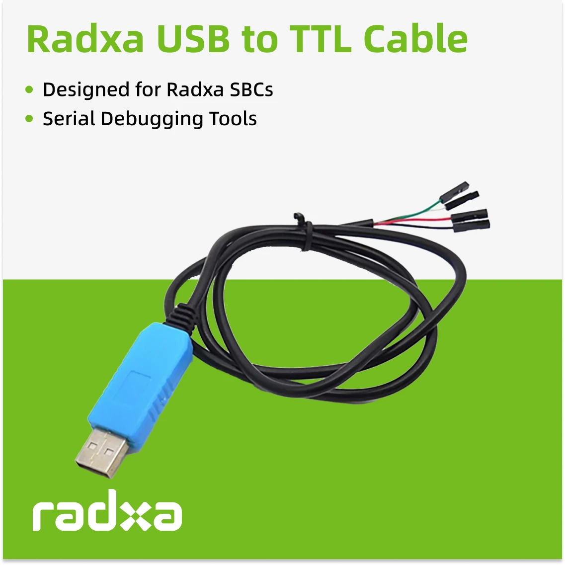 Radxa USB to TTL Cable, Designed for Radxa SBCs for Debug