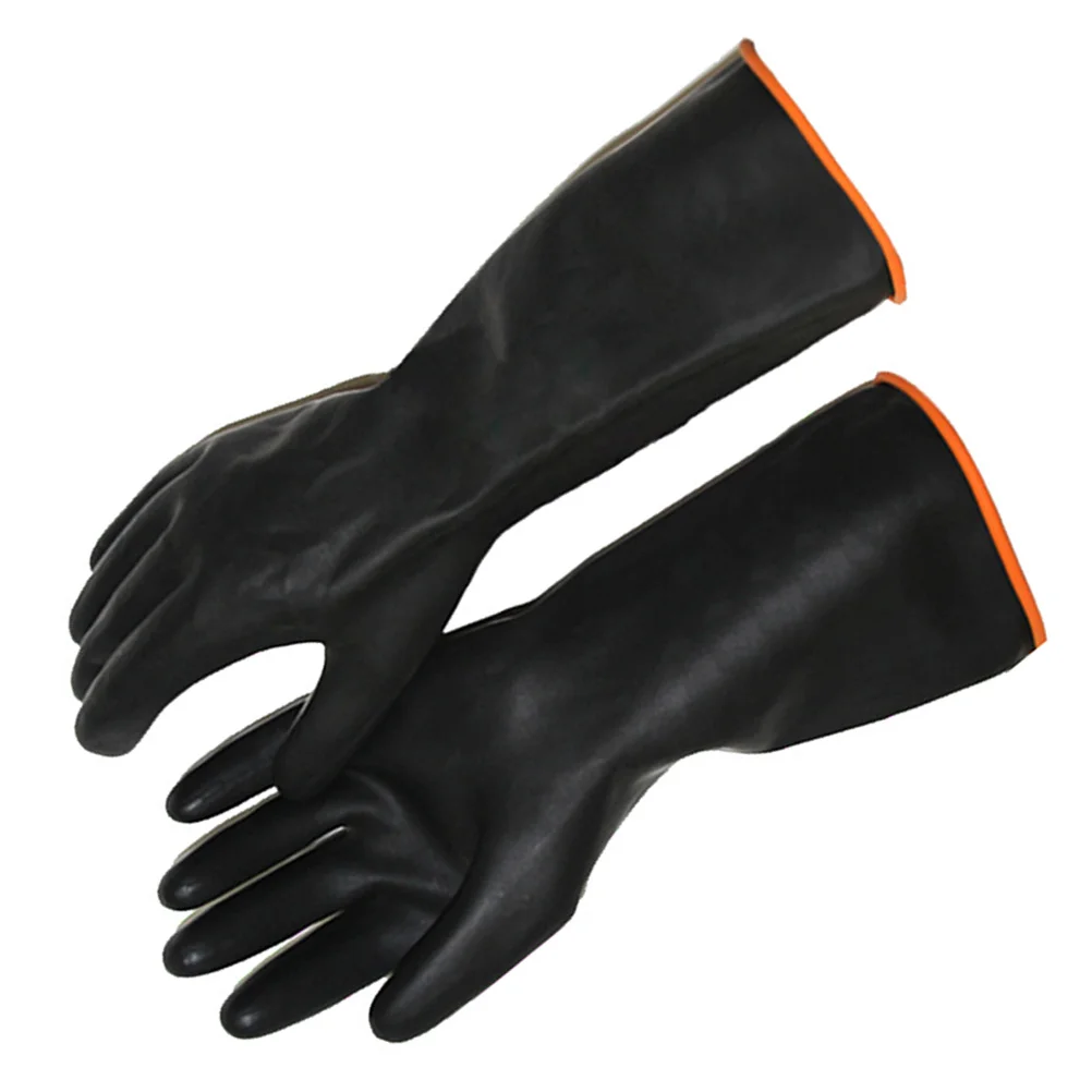 

10 Pcs Arm Length Waterproof Rubber Gloves Anti Cotton Lined Ideal for Car Wash Cleaning Furniture Renovation