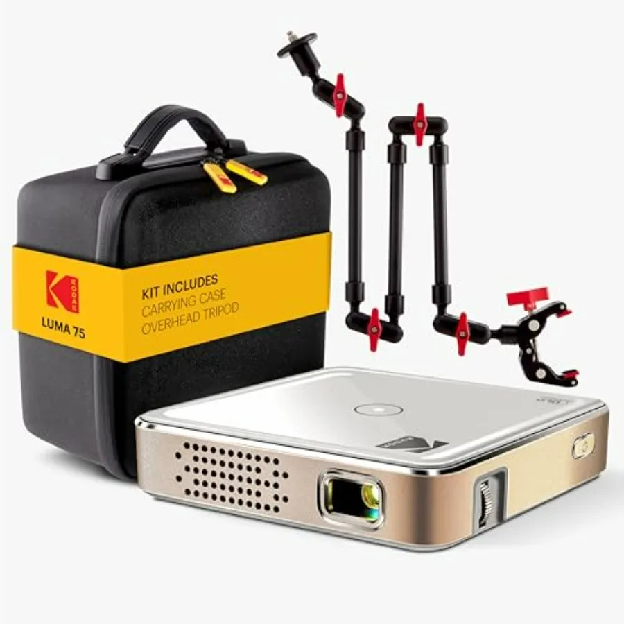 

Комплект карманного проектора Luma 75 с подвесным штативом, встроенным аккумулятором, поддержкой фото/видео, HDMI, USB, MicroSD, в кейсе EVA – идеально подходит для творчества и рукоделия