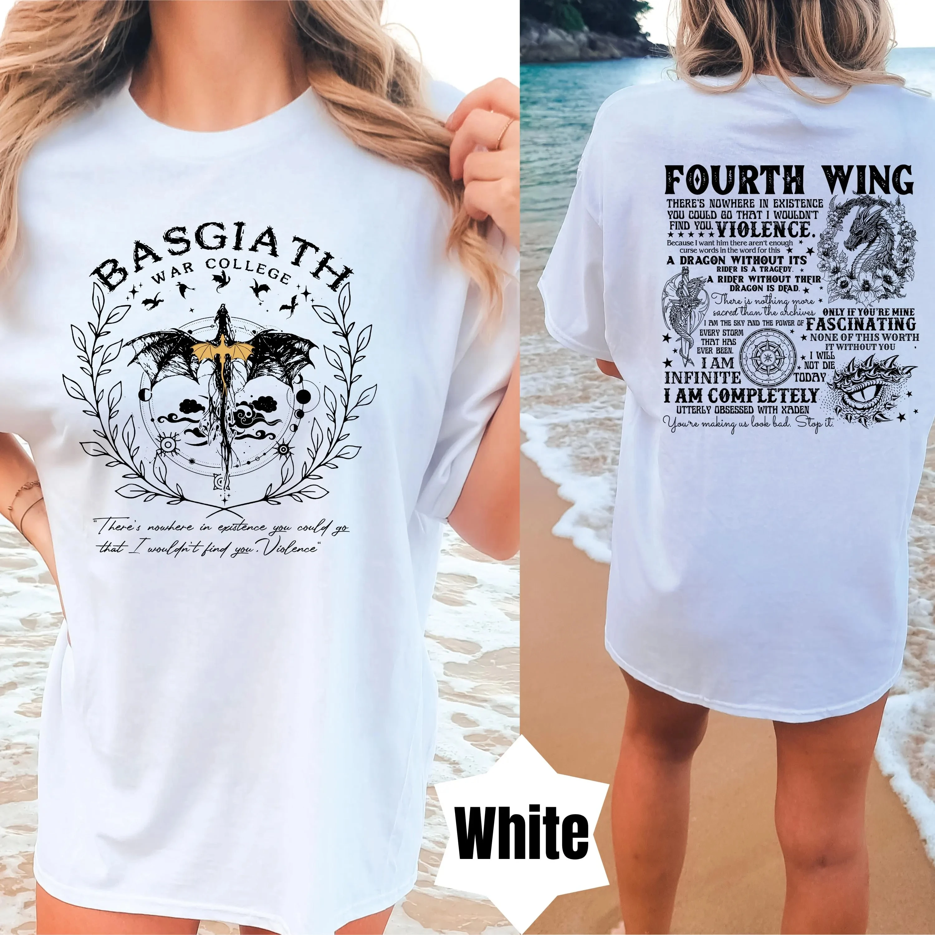 Fourth Wing T-shirt Dragon Rider Shirt Basgiath War College Shirt The Empyrean Series Violet Sorrengail Fantasy Book