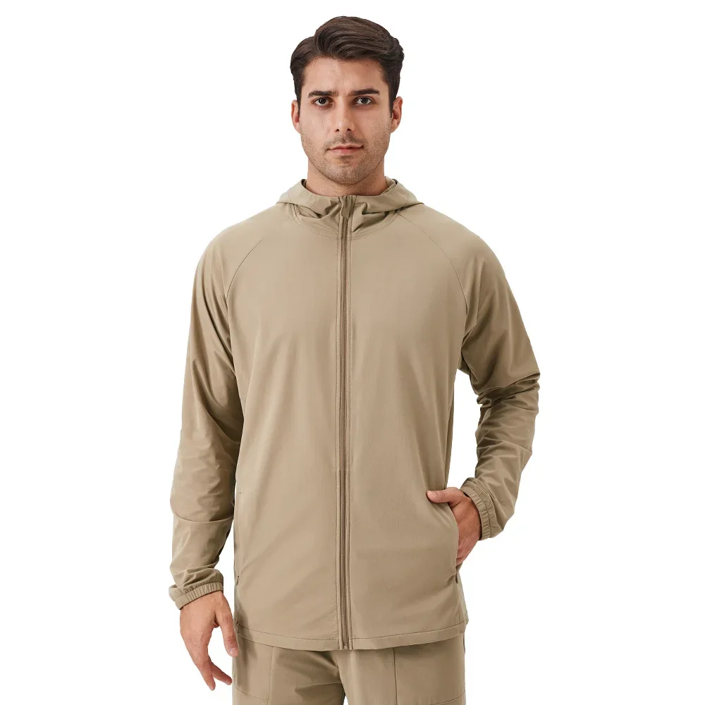 Men's Sports Jacket Autumn and Winter Zipper Windproof Hoodie Outdoor Loose Casual Running Fitness Jacket
