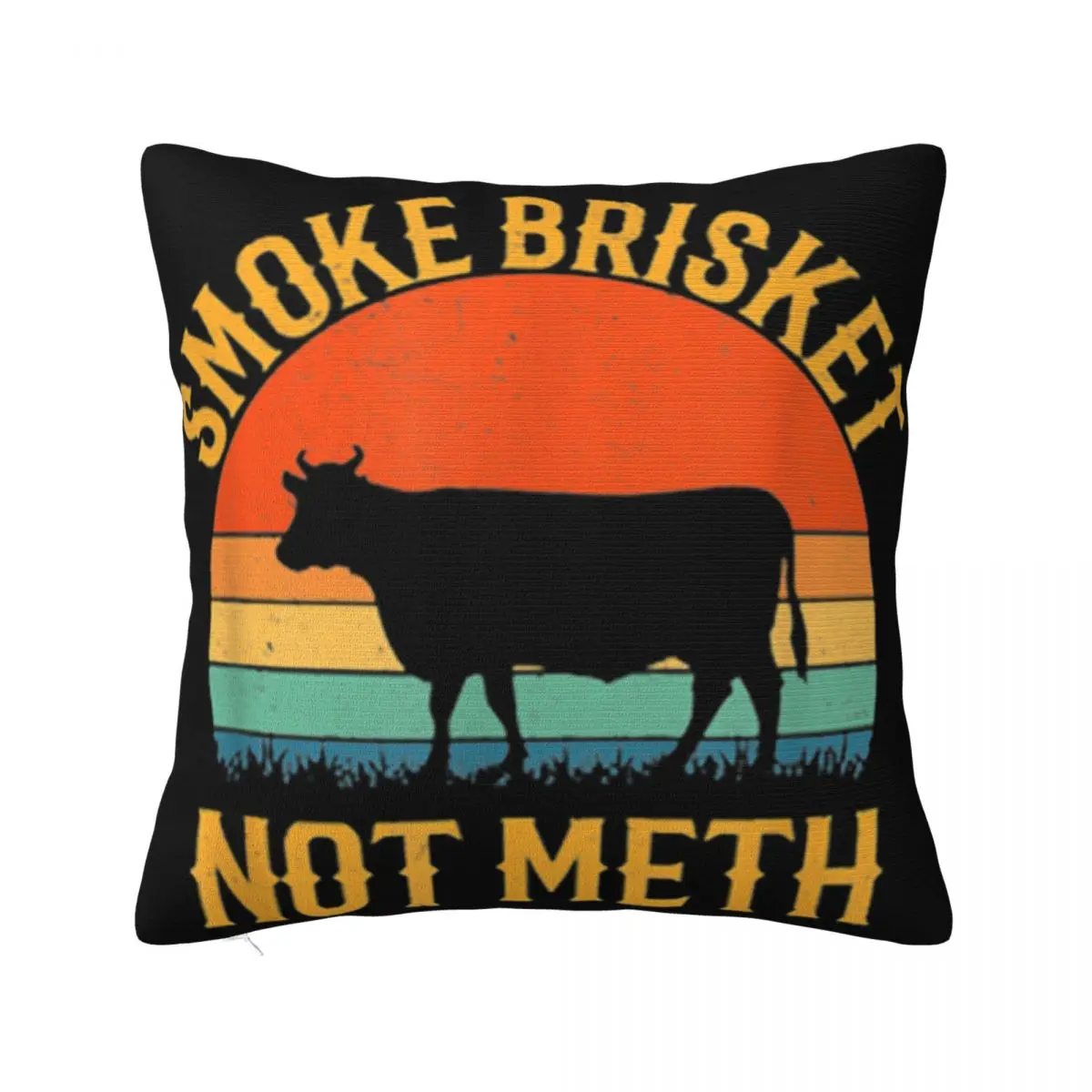 Smoke Brisket Not Meth Bbq Vintage Creative Promotion Mens Retro Brand Style Breathable 2021 Slogan Vacation Pillow Case