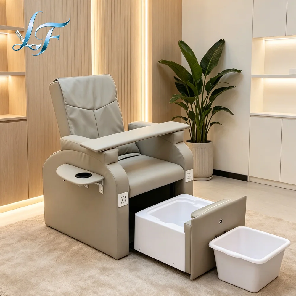Luxury Electric Reclining Pedicure Foot Spa Chair No Plumbing Nail Salon Equipment image 3