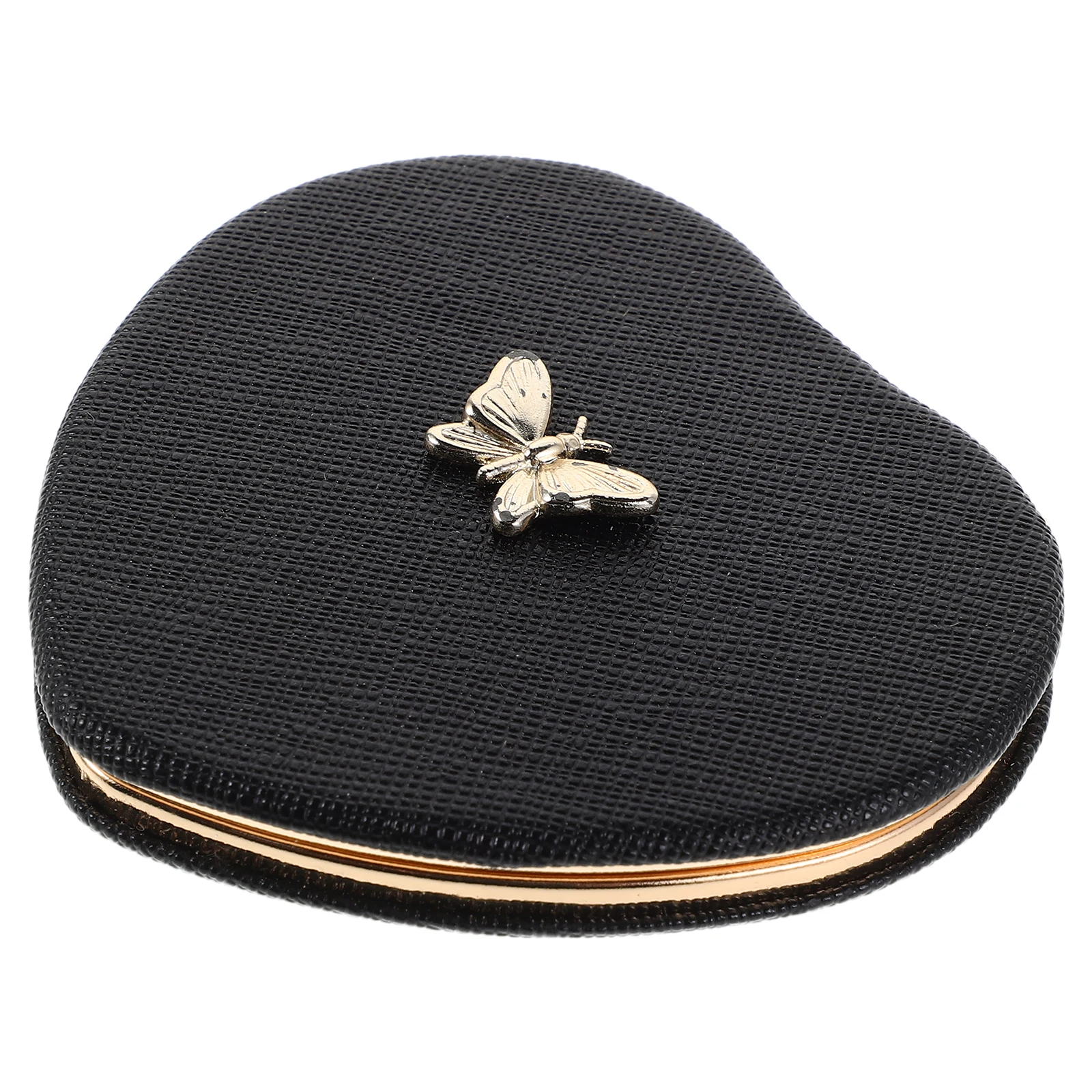 مرآة مكياج مزدوجة الجوانب قابلة للطي مع تفاصيل فراشة - مرآة سفر صغيرة محمولة لحقيبة اليد، مدمجة للسيدات أنيقة