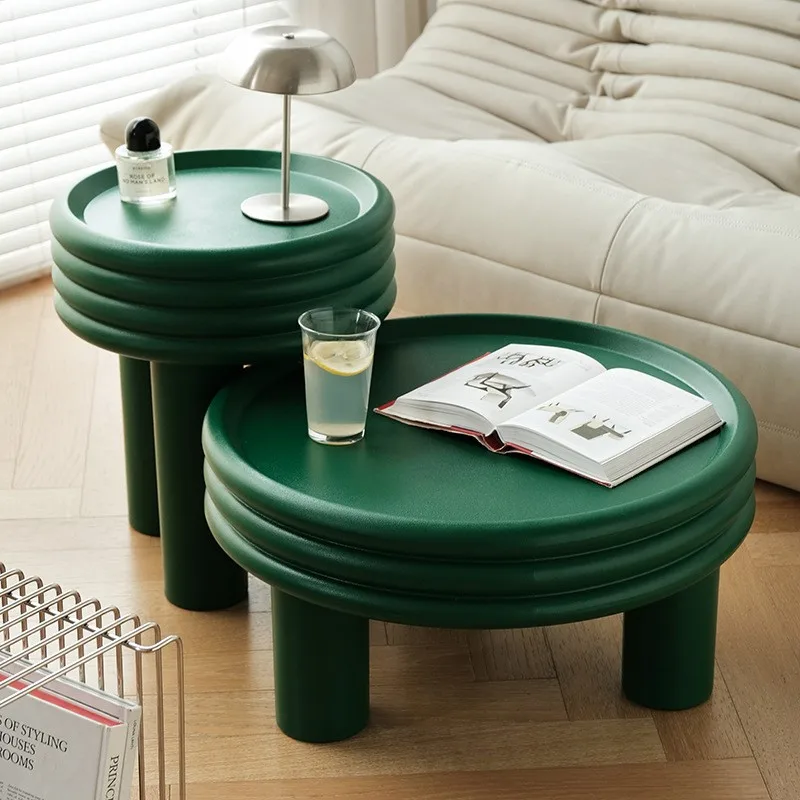 Nordic Style Round Combination Coffee Table Creative Small Side Corner Sofa Table for Office Model Room Simple Designer Table