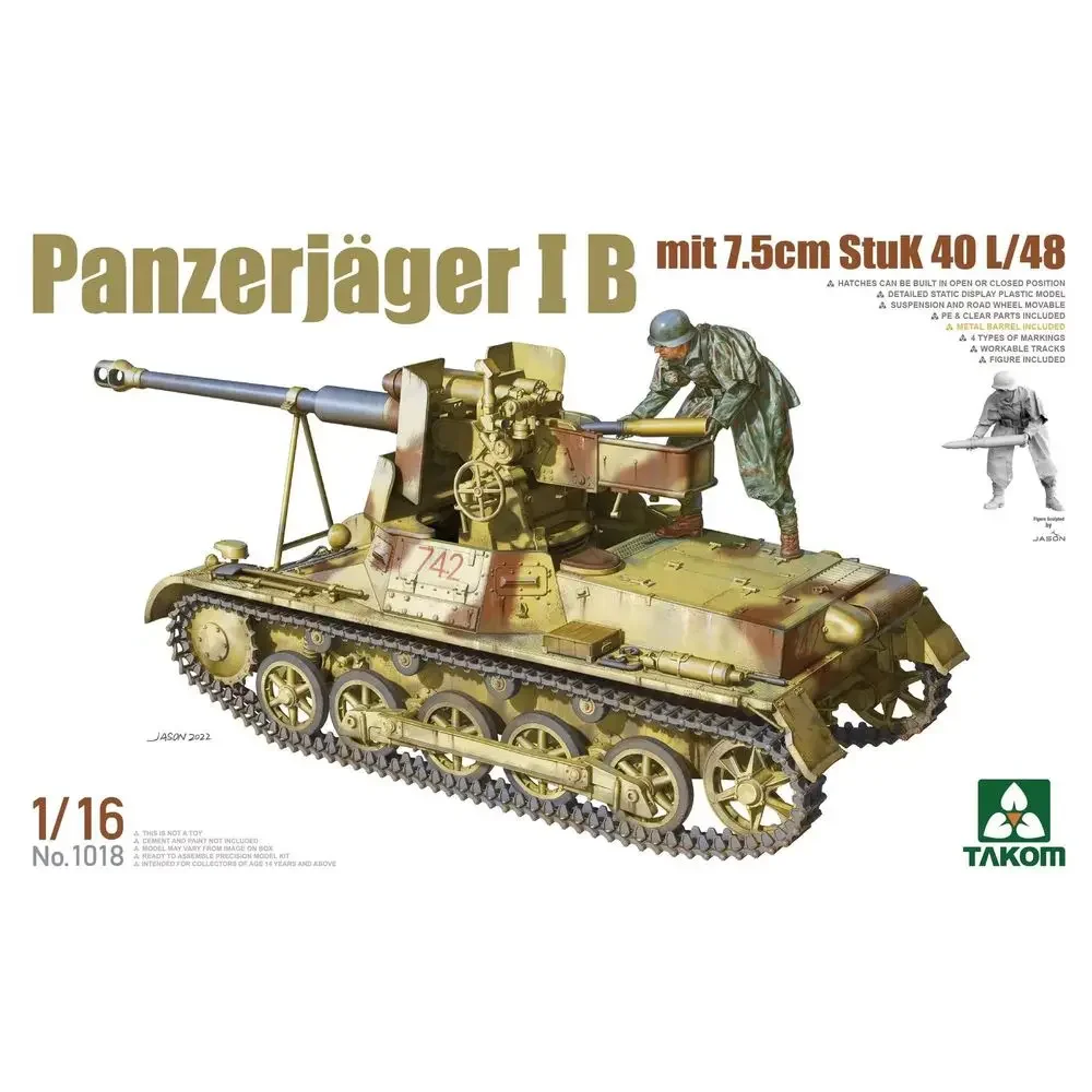 TAKOM 1018 1/16 Panzerjager I B mit 7.5cm Stuk 40 L/48 - Scale Model Kit