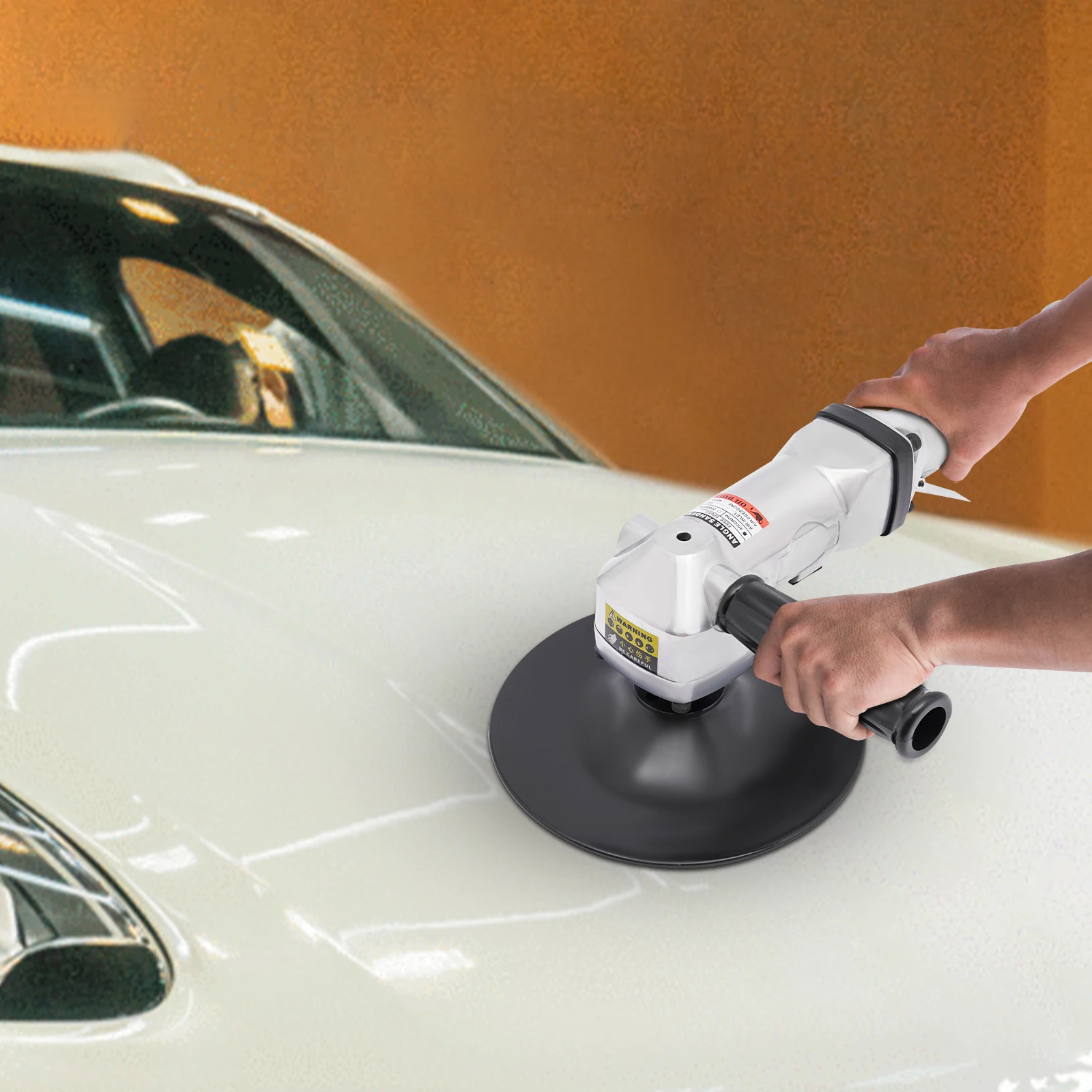 Lixadeira de ângulo de ar de 7 polegadas, polidor pneumático de 4500 RPM para pedra/metal/carros, eixo M16, consumo de ar de 12,36 CFM, leve