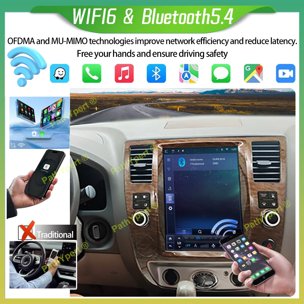 

For Infiniti QX56 For Nissan Armada 2008 2009 2010 2011 12.1" Android15 Car Radio Stereo Multimedia Player 4G Bluetooth Carplay