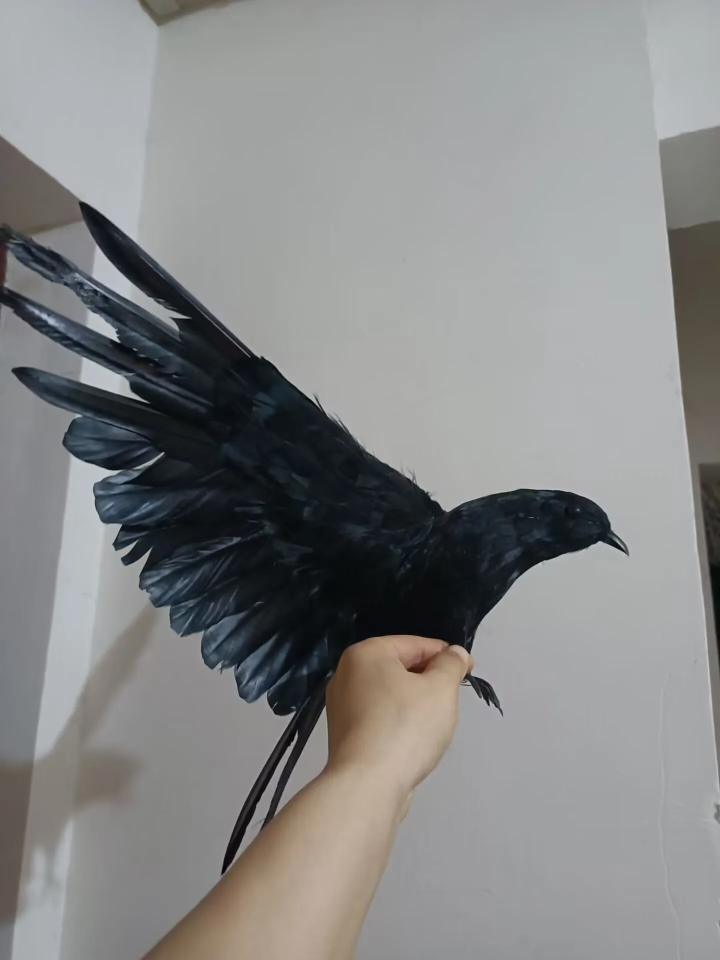 

new simulation foam&feather black raven model wings crow gift about 30x50cm xf2990