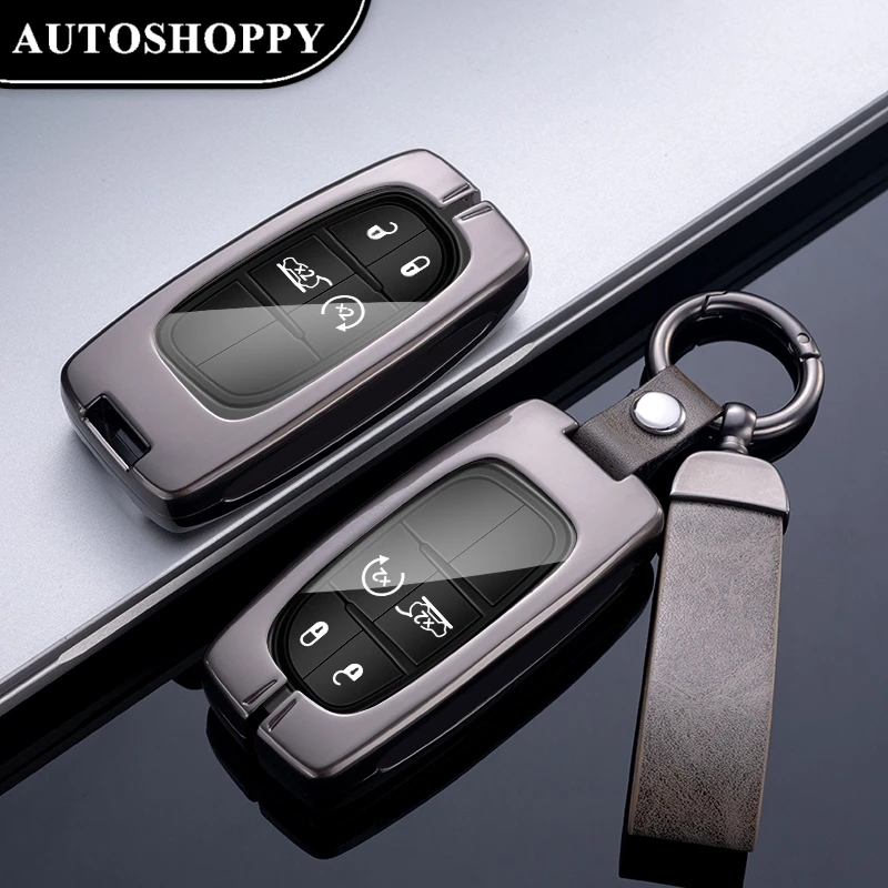 

Metal Zinc Car Key Cover Case Fob for Jeep Renegade Compass Grand Cherokee for Chrysler 300C Wrangler Dodge Car Accessories