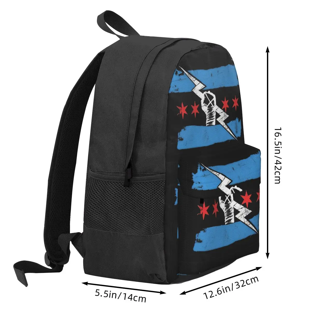 Sac à Dos de Grande Capacité CM Punk WWE pour Garçon et Fille, Cartable d'École pour Étudiant, Cartable de Voyage avec Dessin Animé