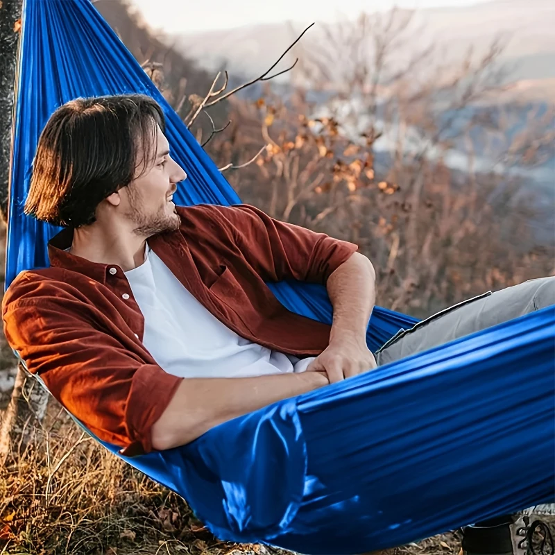 

1Set Hammock with Straps and Storage Bag Suitable for Beach Picnics, Hiking,Lightweight and Durable Outdoor Lounge Chairs,Swings