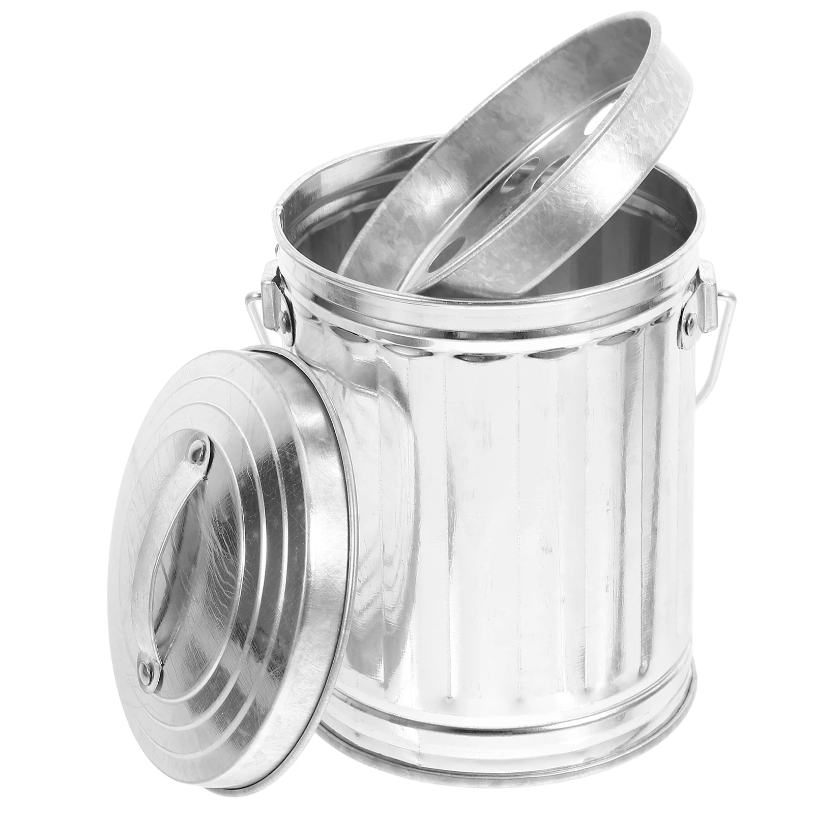 

Mini Metal Trash Can Desktop Office Garbage Bin Small Waste Basket Living Room Bathroom Dormitory Use Tinplate Rubbish Container