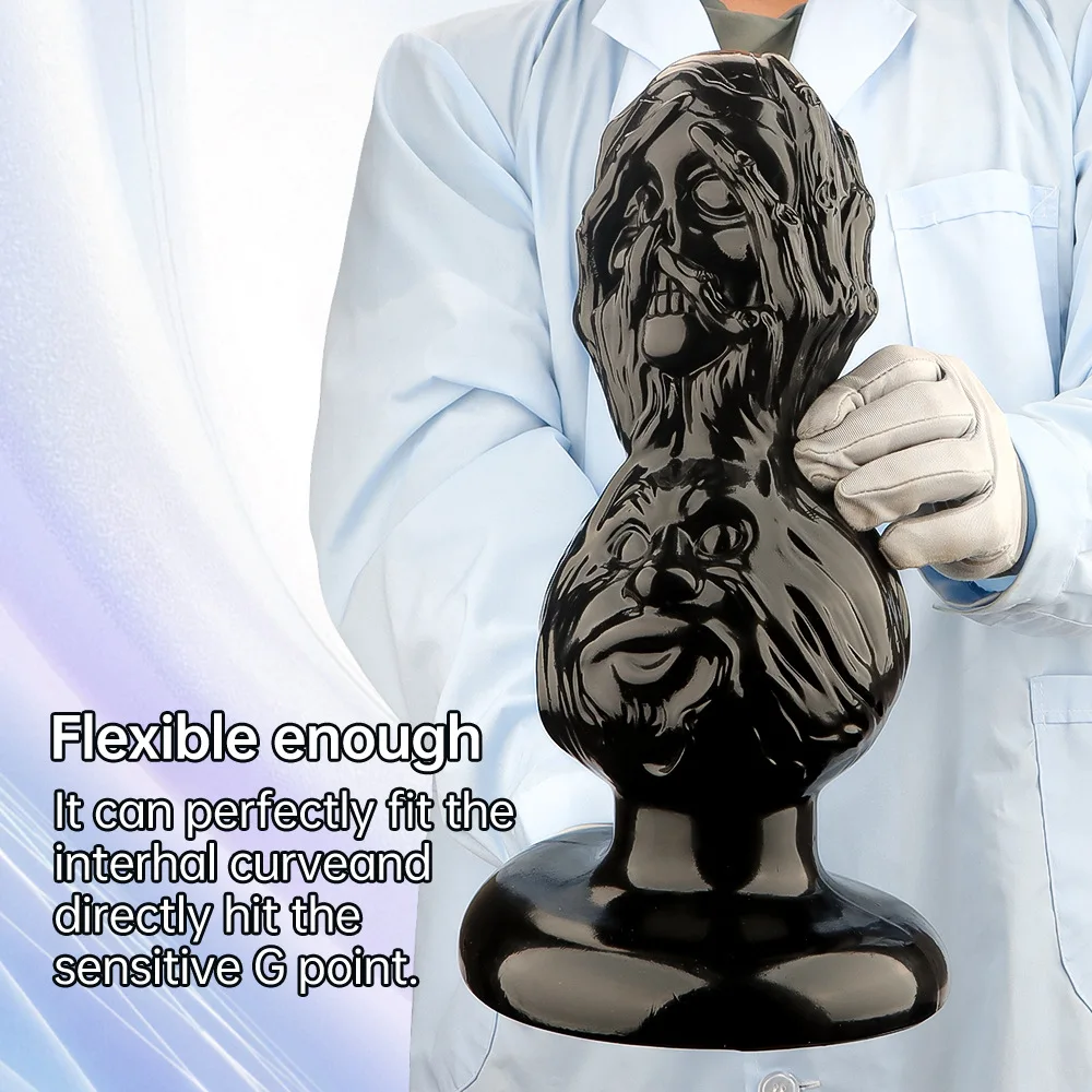 Double-skull Anal Plug Rubber Monster Knot Dildo Huge Butt Plug Sex Toys for Women Adult Juguete Sexual Wellness Analog Plug Man