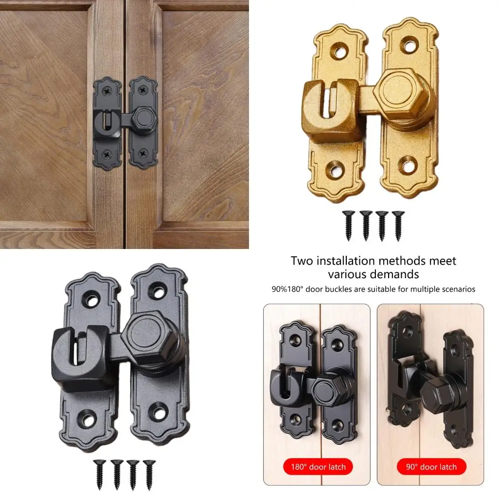 

Space Saving Aluminum Lock Secure Not Theft Mechanism Door Latches Lock set for 90° & 180° Barn Door Applications