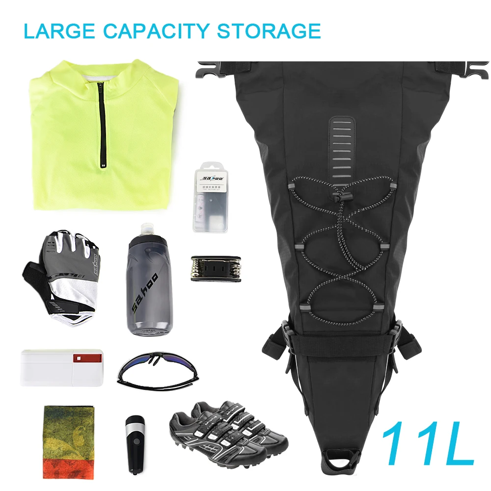 

Bicycle Saddle Bag Waterproof Bicycle Storage Bag Reflective Cycle Rear Seat Post Bag Large Capacity Tail Rear Bag MTB Bike Bag