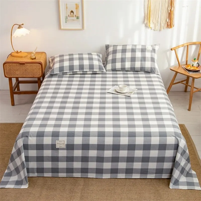 Sábana de cama de algodón y poliéster, ropa de cama suave y agradable a la piel, tela gruesa de Jacquard lavada, 210x230cm