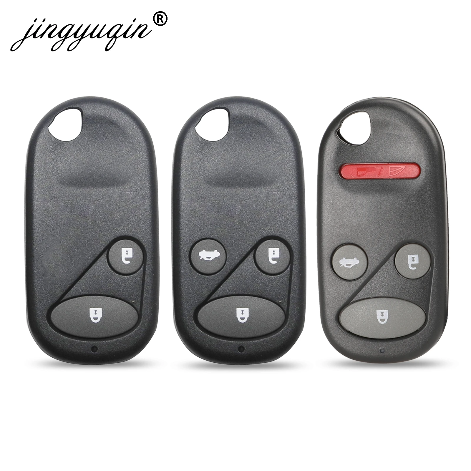 Jingyuqin 10 Pcs Remote Mobil Kunci Fob Shell 2/3/4 Tombol untuk Honda Civic CRV S2000 Accord jazz Fit Odyssey Keyless Case Ganti