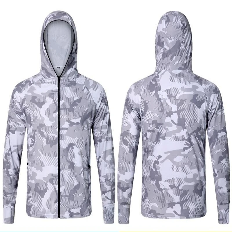 Summer men's camouflage sunscreen clothes fishing clothes lightweight and breathable quick drying clothes outdoor Road Clothing