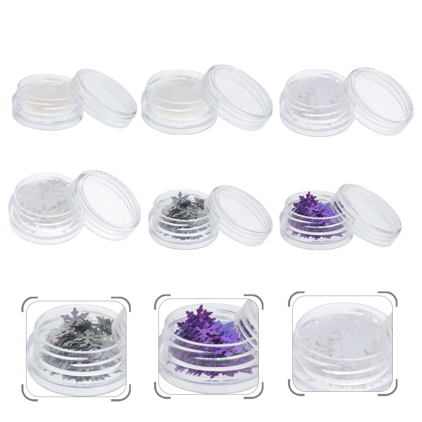 

6 Pcs Fantasy Snowflake Sequins New Year Nail Sliders Manicure Decor Art Noel Stickers Christmas Nails for Kit Decoration