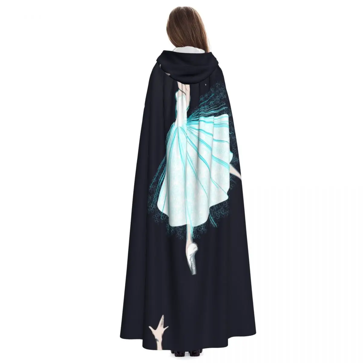 Volwassen Mantel Cape Capuchon Capuchon Ballerina In Lange Krans Van Vlinders Middeleeuws Kostuum Heks Wicca Vampier Elf Purim Carnaval Party