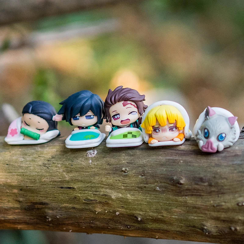 Demon Slayer Figures Tomioka Giyuu Agatsuma Zenitsu Kamado Tanjirou Kamado Nezuko Hashibira Inosuke Sleeping Doll Model Kid Gift