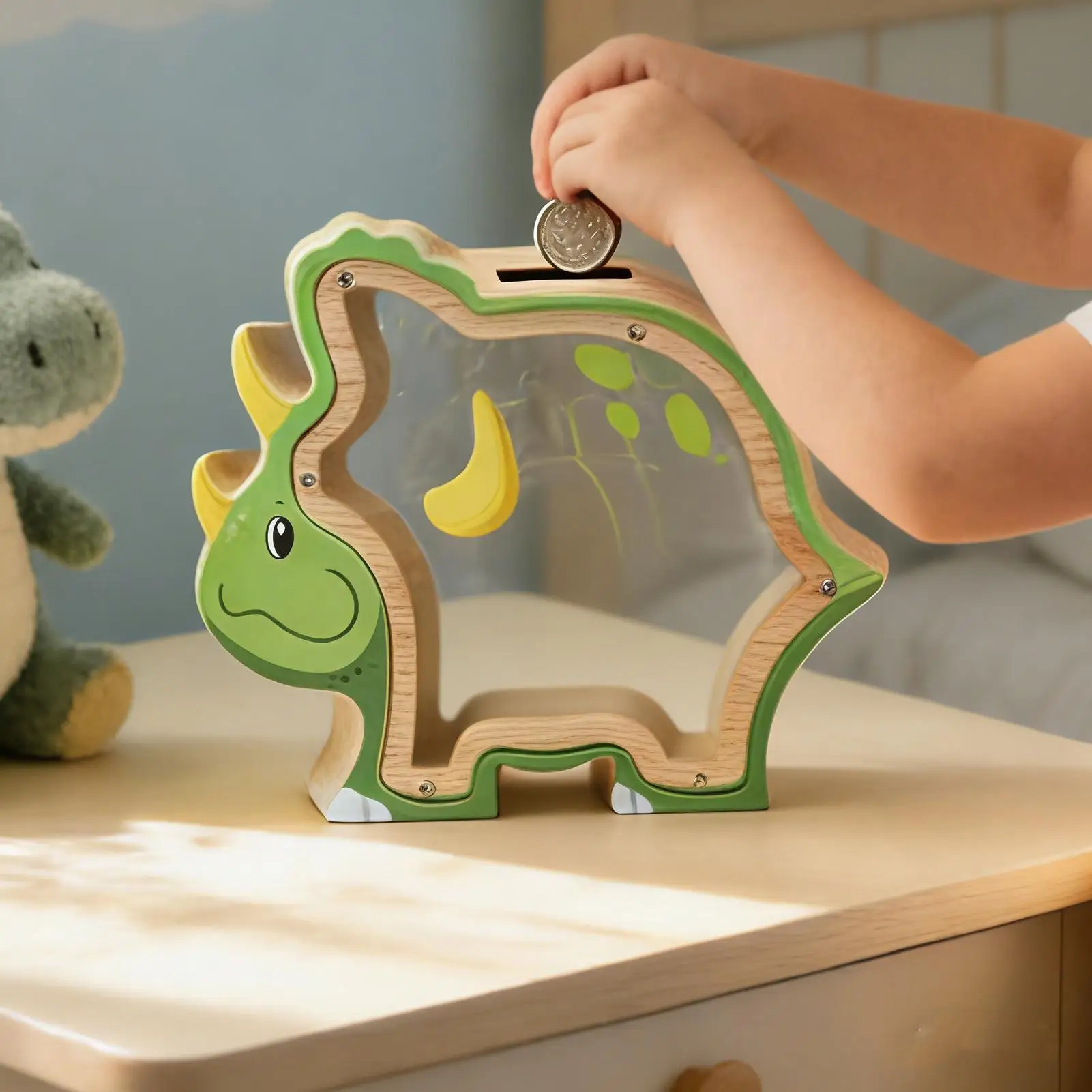 Wood Dinosaur Money…