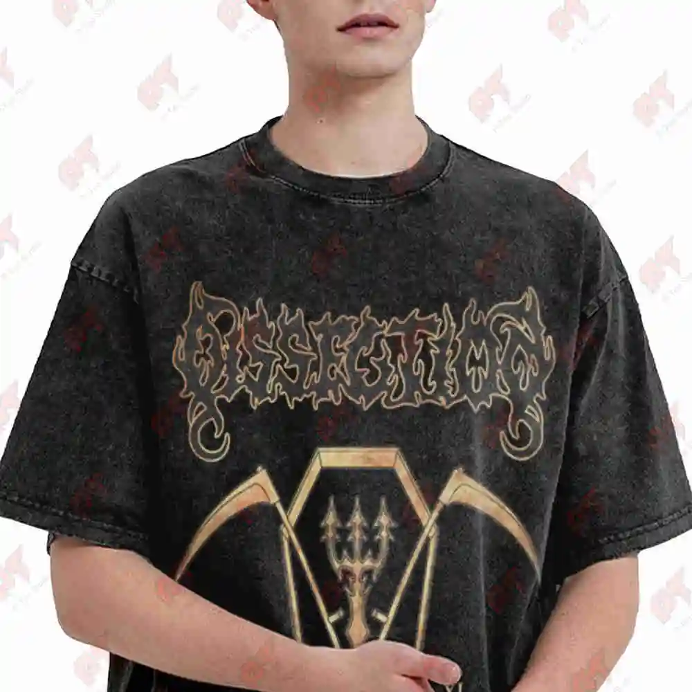Dissection Great Shadow Black Metal Vintage Washed Tee Pure Cotton T-Shirt