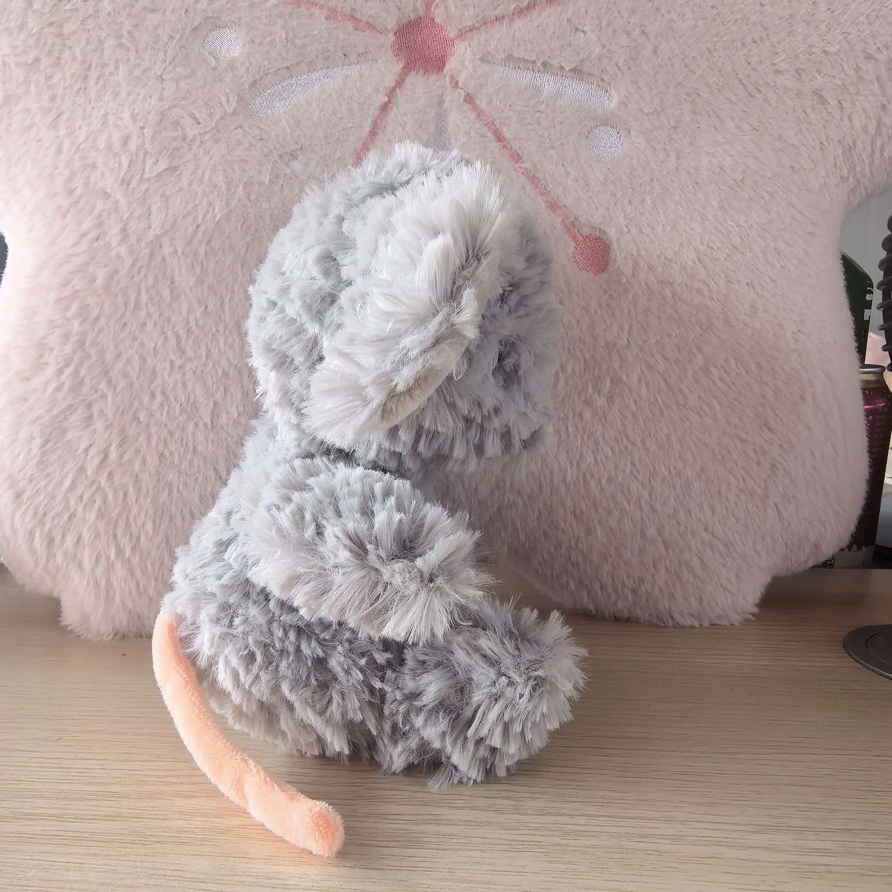 15 cm lebensechte Maus-Plüschfigur, niedliche, intelligente, flauschige Haustierpuppe, zum Kuscheln, als Heimdekoration, hochwertige Geschenke – Detail 2