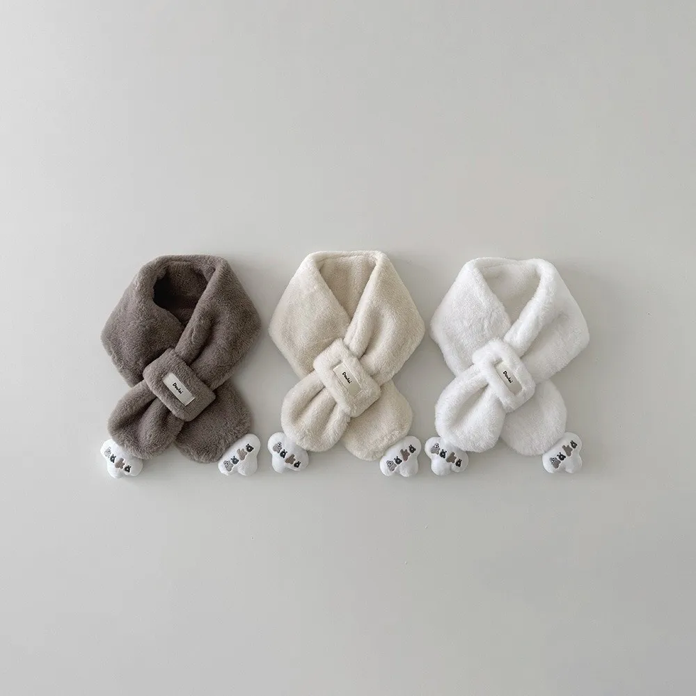 New Cute Cartoon Scarves Windproof Cold Proof Warm Scarf Comfortable Thickned Cross Neckerchief Children