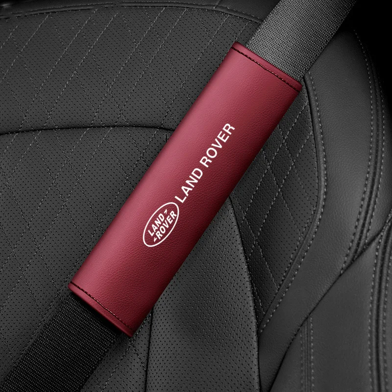 Car Interior Seat Belt Pads Leather Seatbelt Shoulder Cover For Land Rover Defender Freelander Discovery Range Rover Accessories - view 3