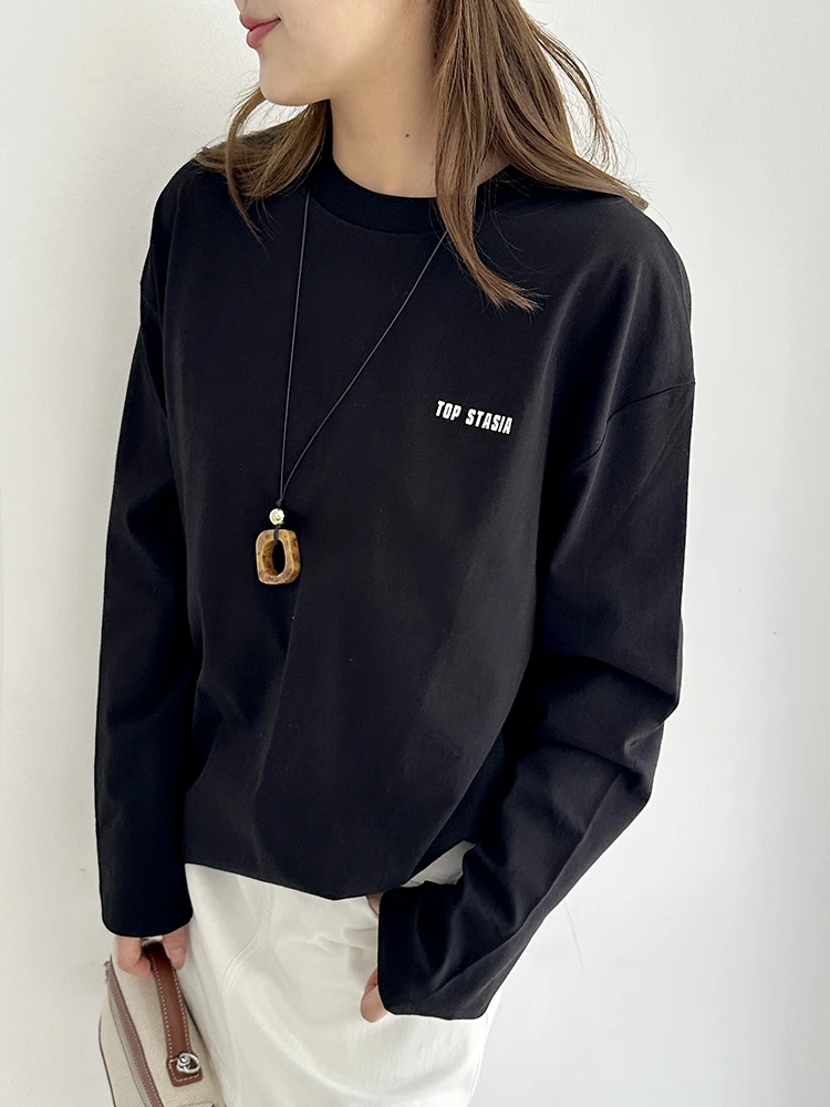 

Женская футболка с длинным рукавом из 100% мягкого чесаного хлопка, приятная к телу, облегающая, модная, для разнообразия образов.