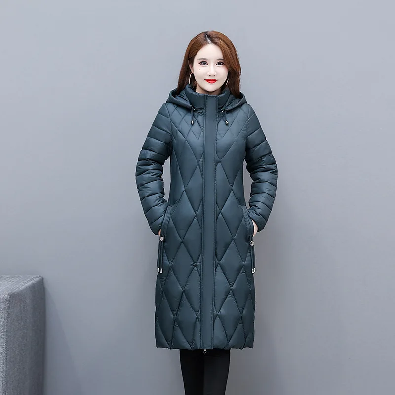 Long Parkas For Women Overcoat New Hooded Thicken Down Cotton Jacket Warm Winter Coat Middle Aged Mother Quilted Jacket 5XL