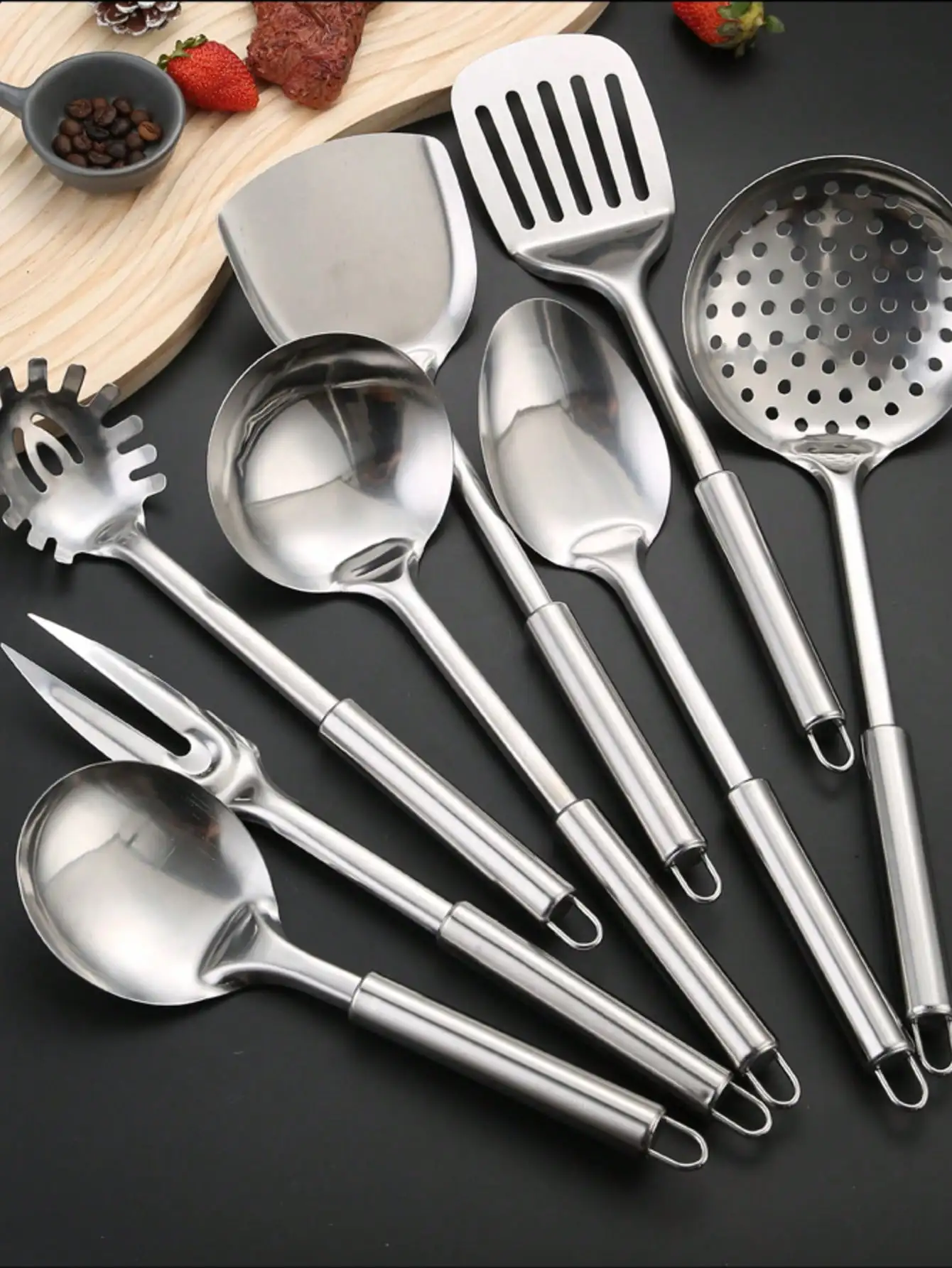 

8-Piece Modern Stainless Steel Non-Stick Cookware Set - Dishwasher Safe | Home/Christmas Kitchen Essentials