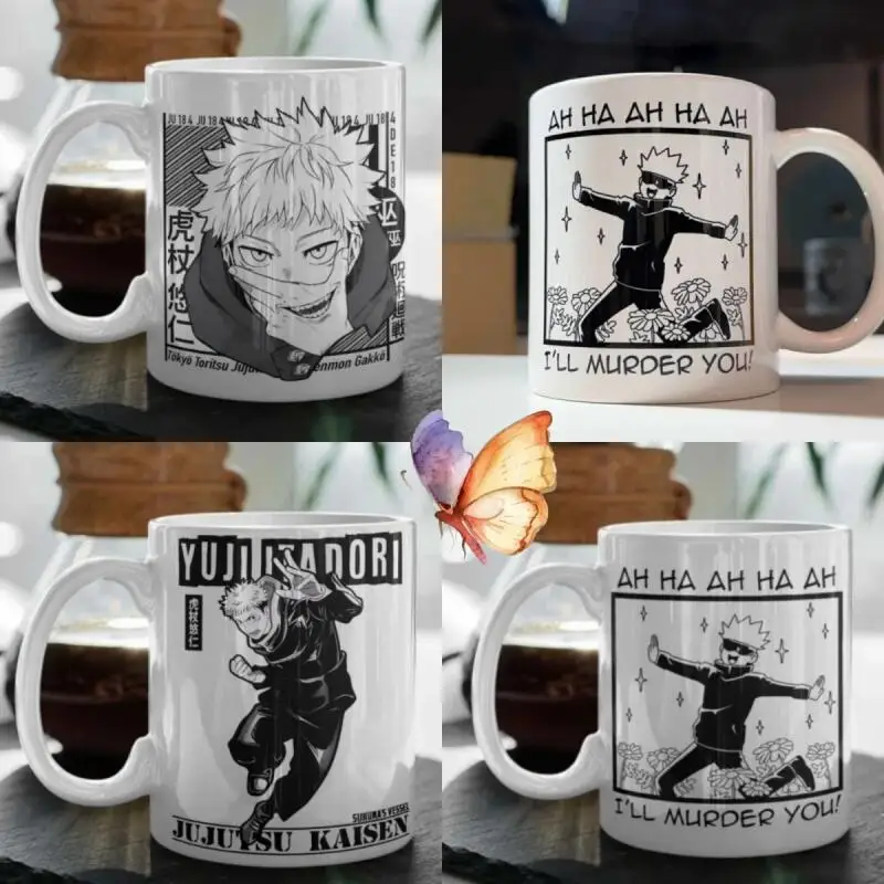 Ceramic Mug for Jjk Gojo Satoru Itadori Yuji Pattern 330Ml Ceramic Drinking Cup Anime Cartoons Mug Coffee Cup Breakfast Cup Gift