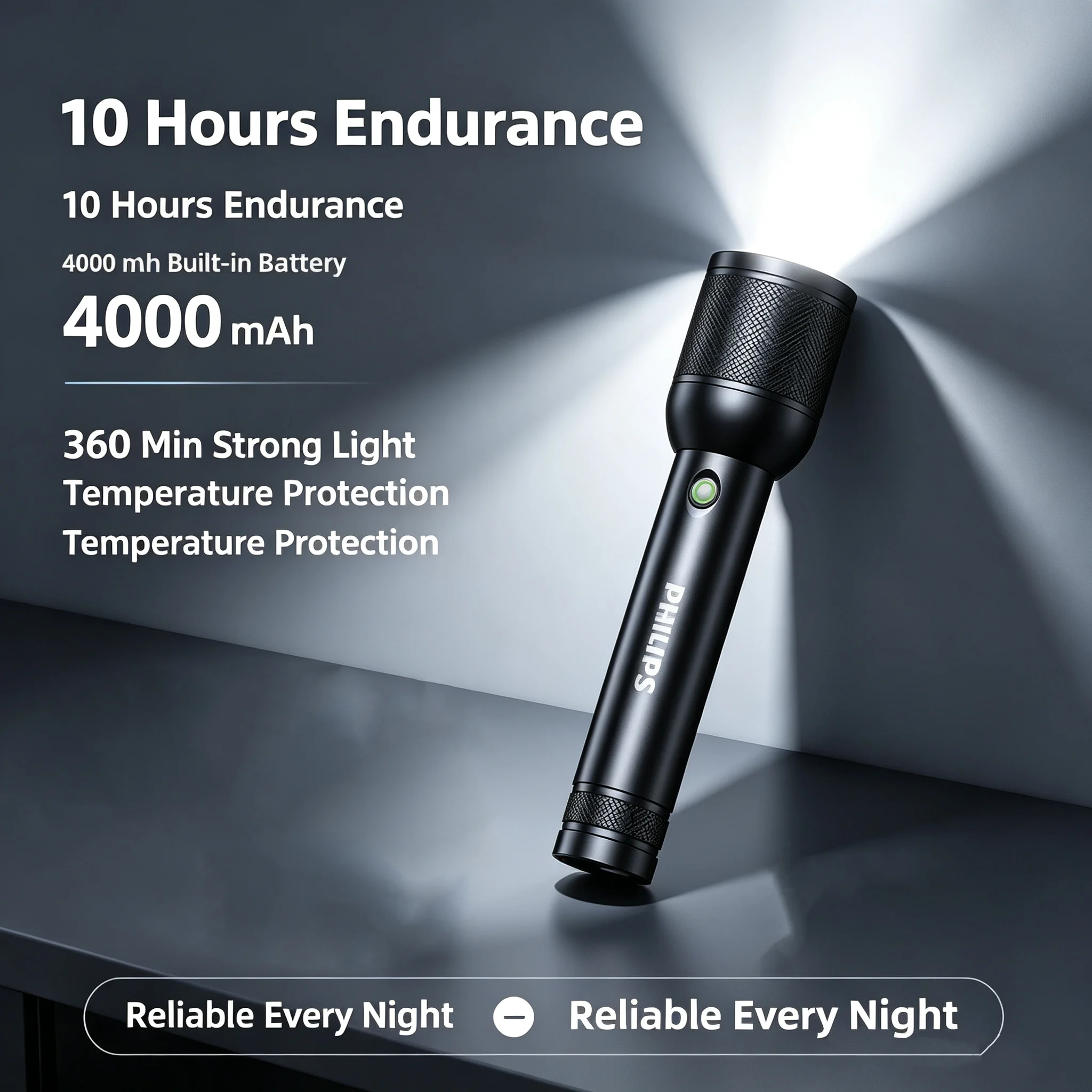 Philips SFL8168 LED Flashlight 2000 Lumens Rechargeable USB-C Zoomable SOS Strobe Aluminum for Outdoor Camping Emergency