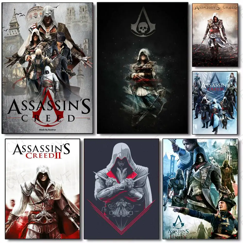 لعبة A-A-Assassin S C-CreedS ملصق فني مع مطبوعات غرفة نوم المنزل غرفة المعيشة الديكور هدية #1