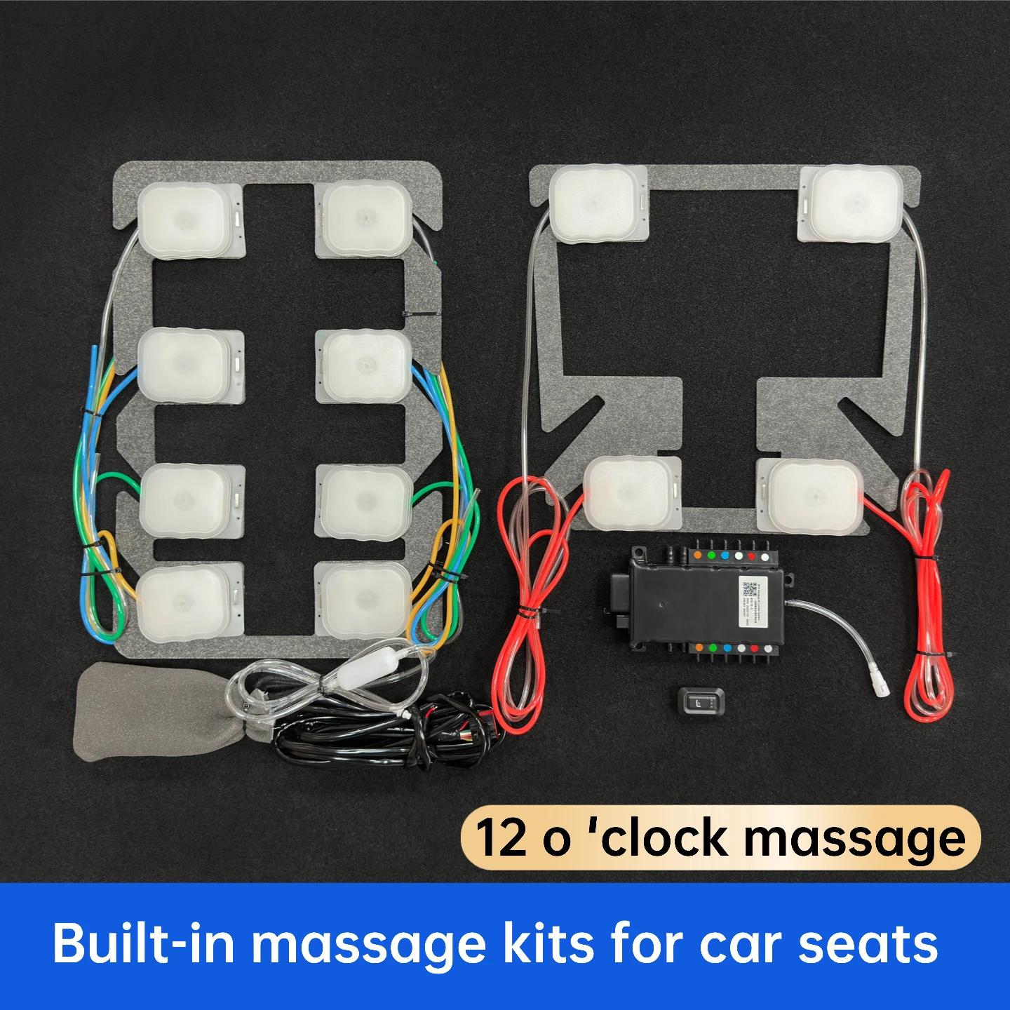 Sistema de comodidad para asiento de automóvil, kit de masaje incorporado para asiento de automóvil, kit de masaje de 12 puntos, masaje de 8 puntos en la parte posterior del asiento del automóvil / 4-po