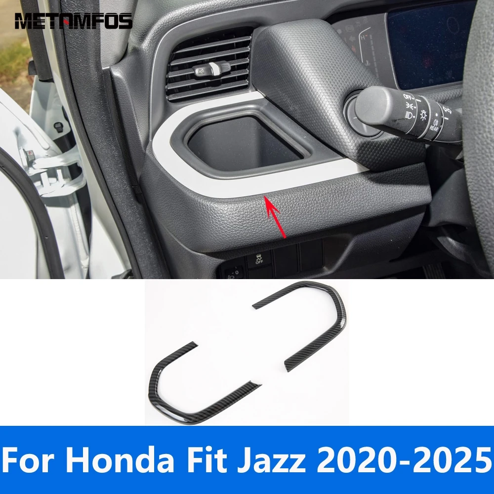 

Накладка на ящик для хранения для Honda Jazz Fit 2020 2021 2022 2023 2024 2025, декоративная наклейка из углеродного волокна, аксессуары для стайлинга автомобилей