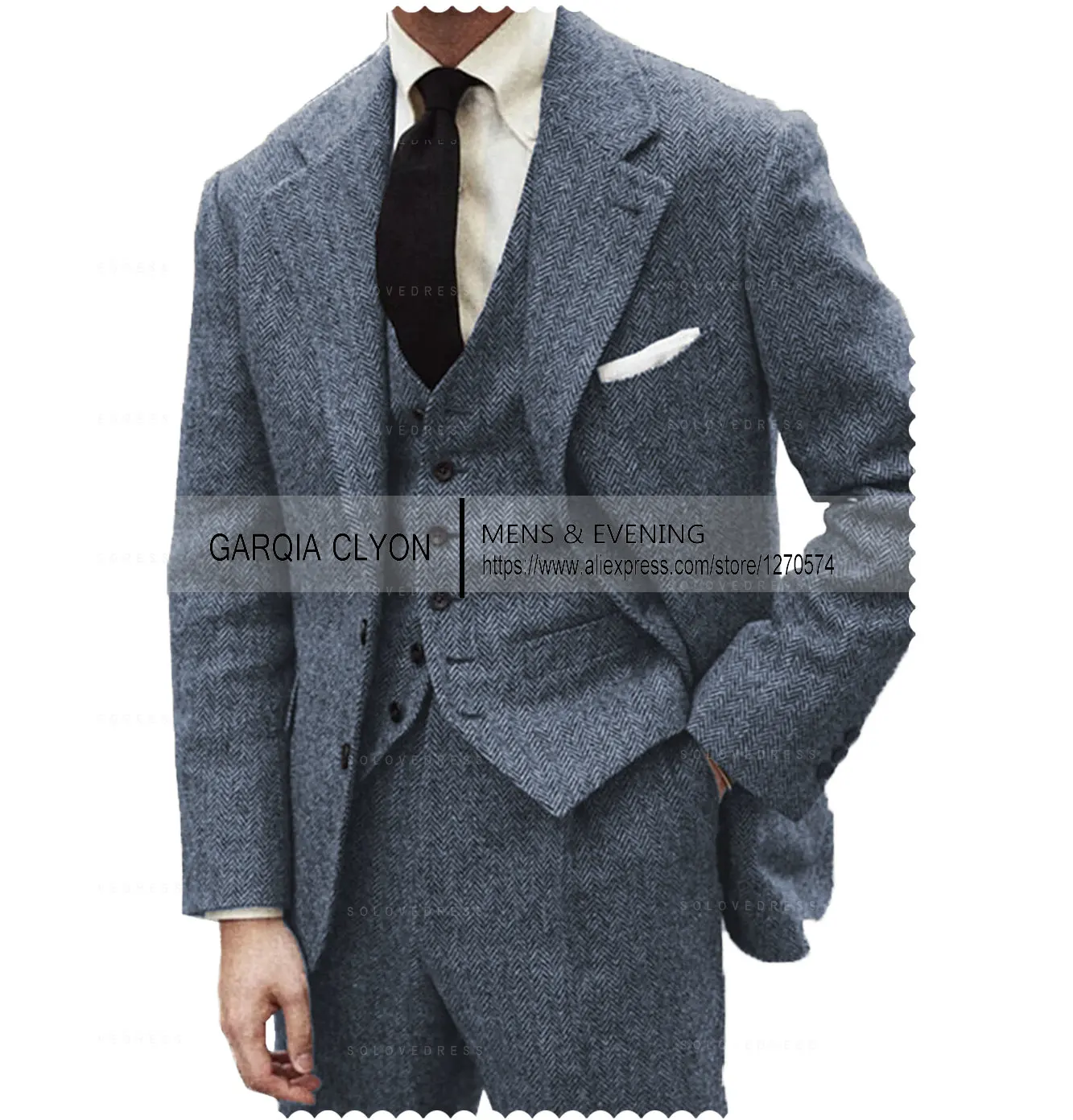 Formal Men's Suits Man Party Suit Slim Fit 3 Piece Set Linen Tuxedo for Men Wedding - Image 4