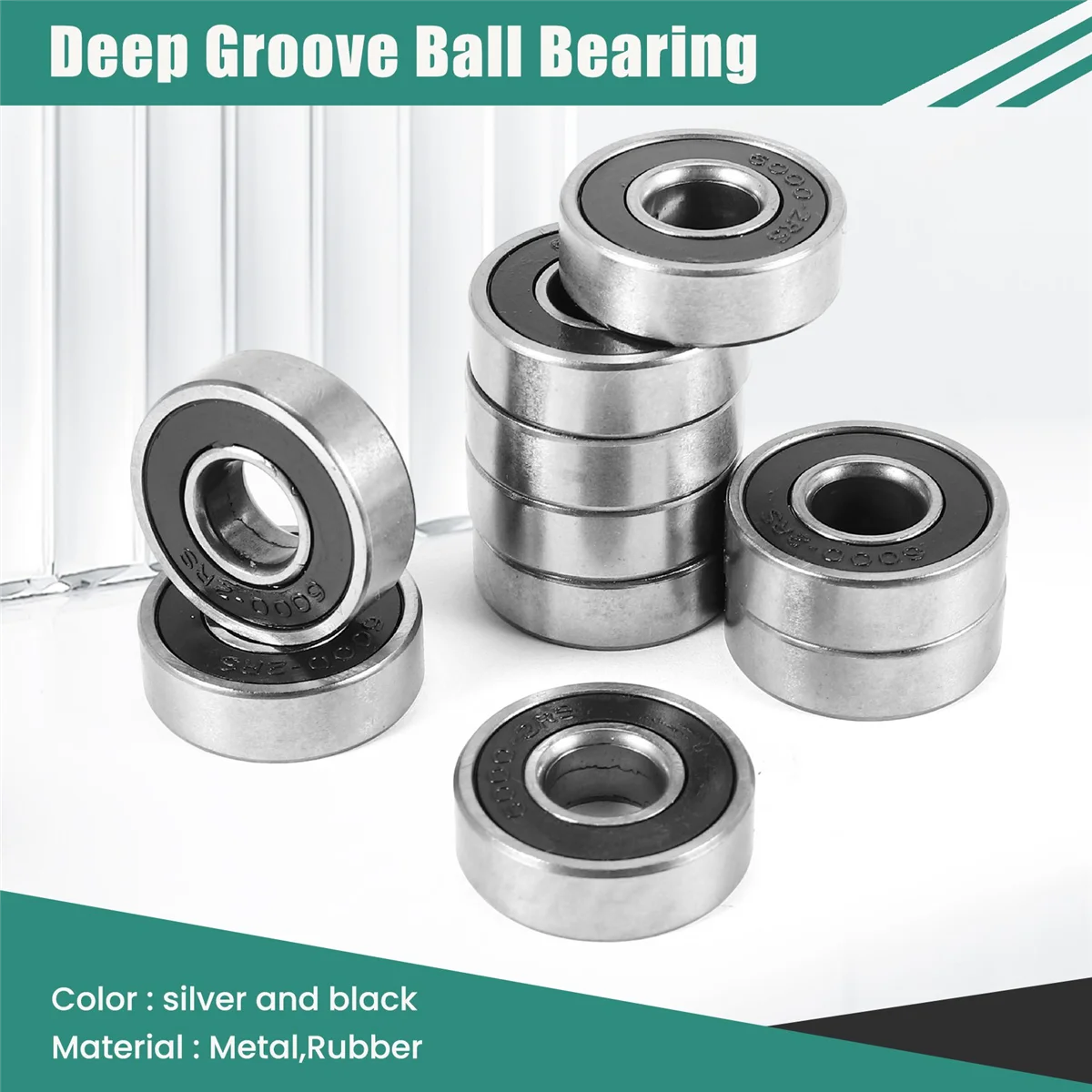 AT77 10 шт. 6000RS экранированные радиальные шарикоподшипники с глубокими канавками 10 мм x 26 мм x 8 мм