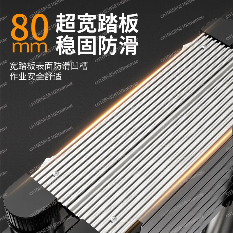 سلم متعدد الوظائف منزلي متعرج محمول قابل للطي سلم من الخيزران يرفع الفولاذ المقاوم للصدأ متعرج #5