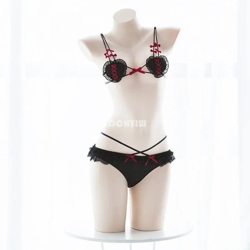 Cute Micro Bikini Sexy Anime Cosplay Lingerie Devil and Angel Lolita Bra and Panty Wholesale Set Women Underwear Exotic Apparel