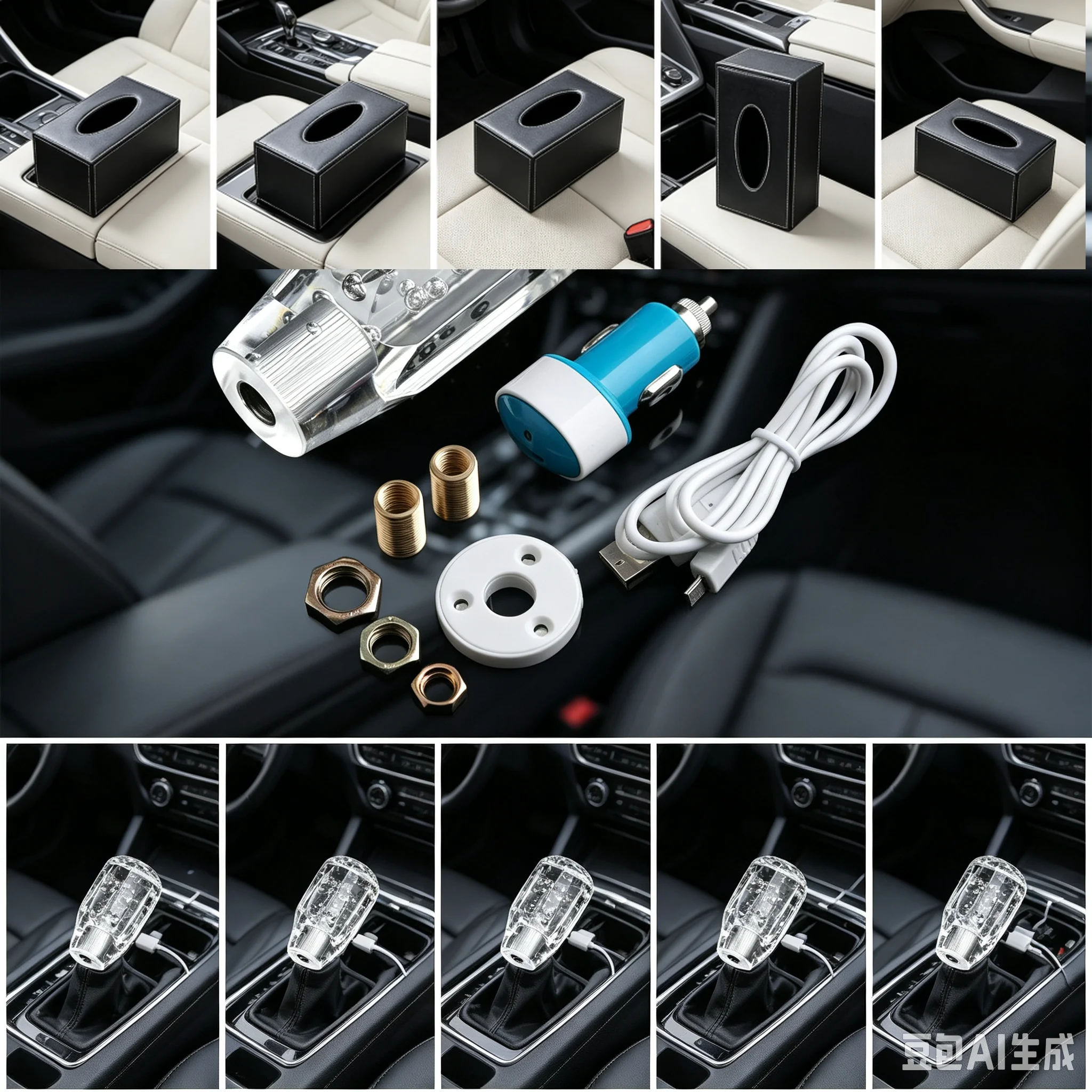 10cm Car Crystal Resin Gear Shift Knob Bubble Auto Manual Stick Shifter Lever Fit For Honda Toyota Nissan Mitsubishi Ford
