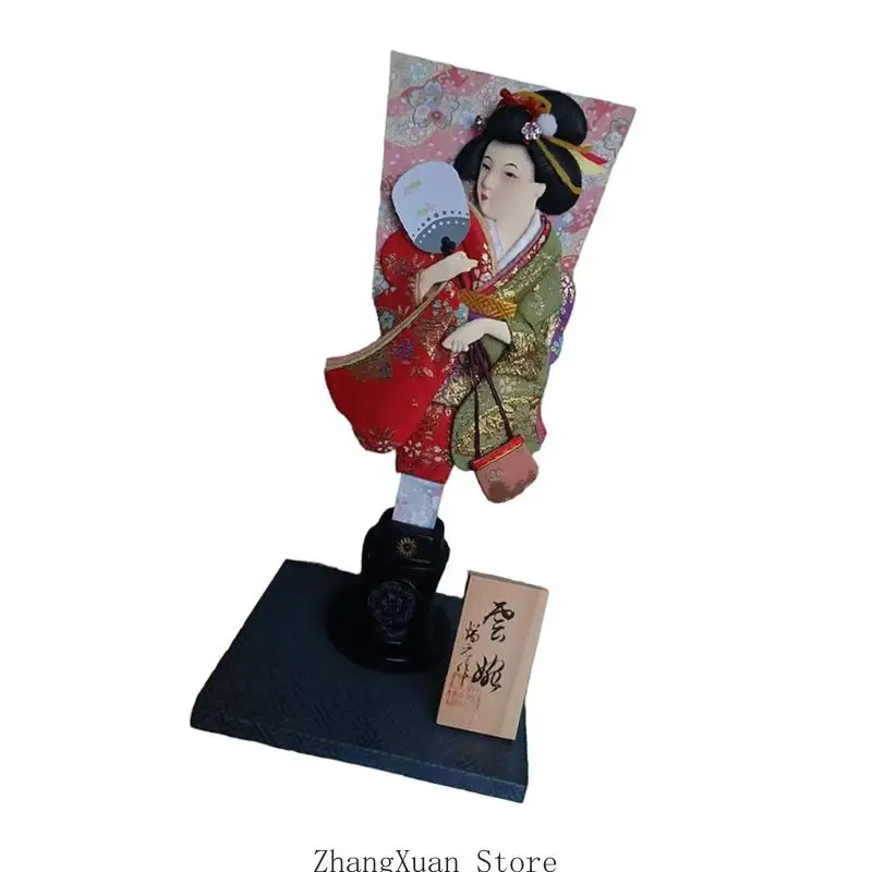 Traditionelle japanische Hagoita-Puppe, Stoff, Holz, Kunststück, Schreibtisch-Regal, Display, 3 x – Detail 10