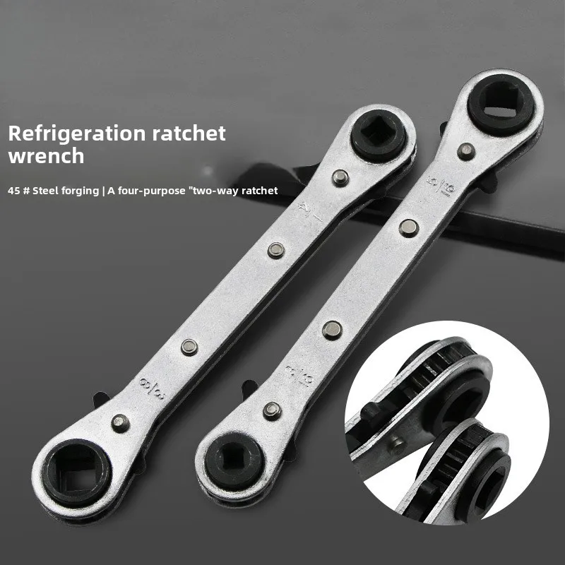 BIESUO Double-ended Four-purpose Ratchet Wrench for Cooling Ratchet Elbows Ratchet Wrench