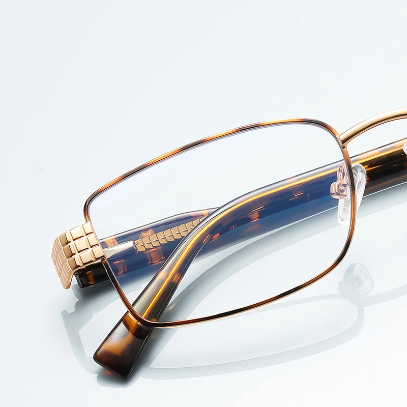 إطار نظارات طبية للنساء من KIZN بتصميم فني مربع معدني لقصر النظر، نظارات عمل عصرية مضادة للضوء الأزرق -0.50 إلى -6.0
