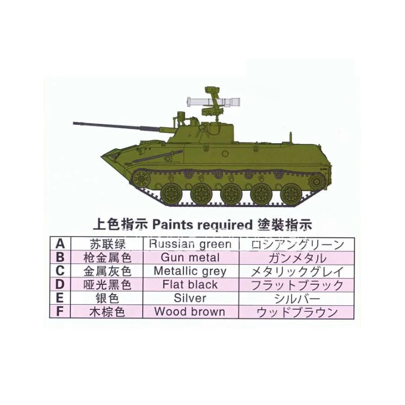 Kit de modelo de tanque montado de plástico modelo S PS720159 BMD-2 Veículo de combate de infantaria aerotransportada 2 kits de construção rápida por caixa 1/72