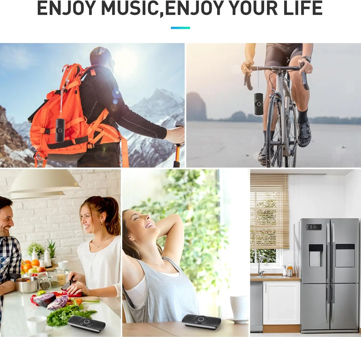 مكبر صوت بلوتوث 5.3 للسيارة مع مساعد Siri/Google، مكالمات بدون استخدام اليدين، موسيقى، فتحة بطاقة TF، تشغيل تلقائي للحركة، أسود #6